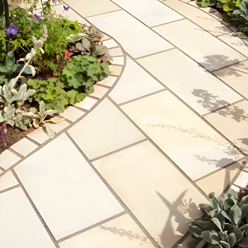 Load image into Gallery viewer, Mint Fossil Indian Sandstone Paving - 900 x 600 x 22mm - Sawn &amp; Honed
