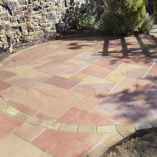 Modak Indian Sandstone Paving - Patio Pack - Mixed Sizes - Hand Cut & Riven