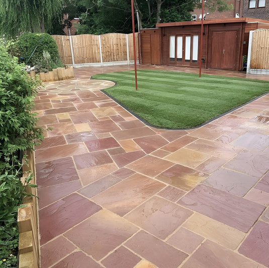 Modak Indian Sandstone Paving - 600 x 600 x 22mm - Hand Cut & Riven