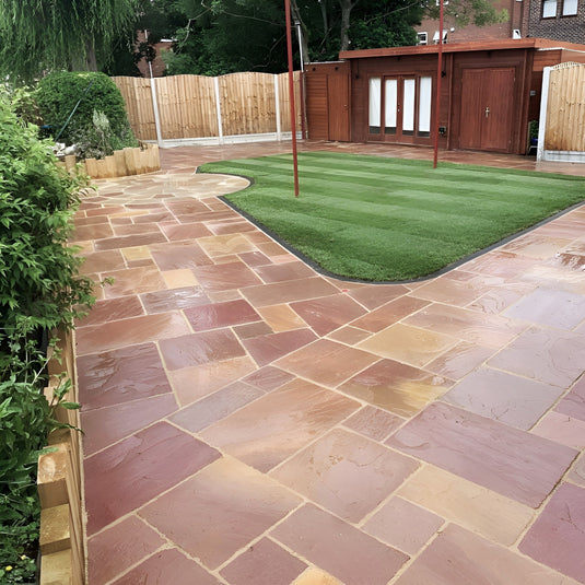 Modak Indian Sandstone Paving - 900 x 600 x 22mm - Hand Cut & Riven