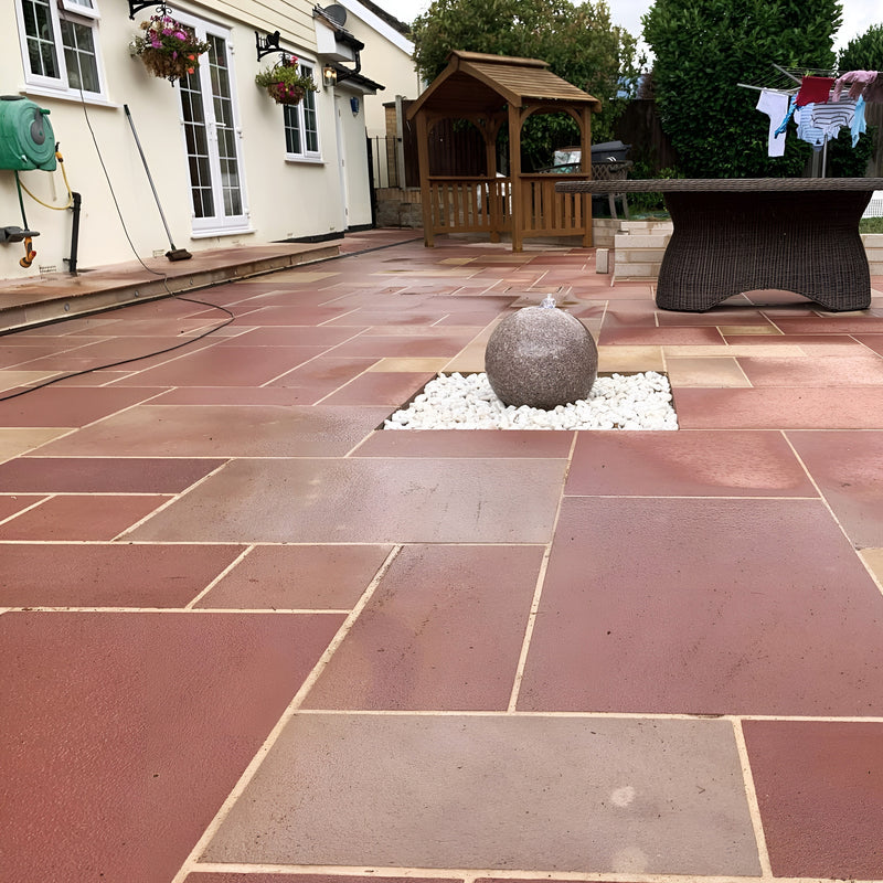 Load image into Gallery viewer, Modak Indian Sandstone Paving - 600 x 295 x 22mm - Sawn &amp; Sandblasted
