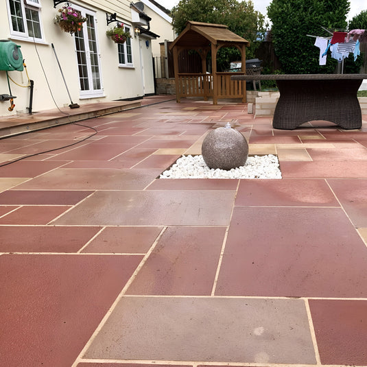 Modak Indian Sandstone Paving - 600 x 295 x 22mm - Sawn & Sandblasted