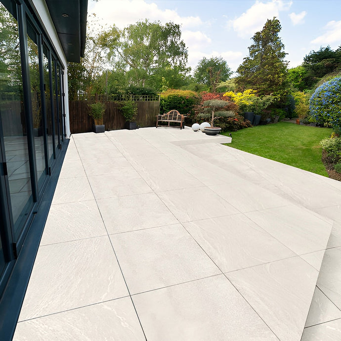 Everest Pearl - Grey Porcelain Paving Tiles - 900 x 600 x 20mm