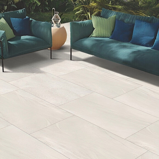 Everest Pearl - Grey Porcelain Paving Tiles - 900 x 600 x 20mm