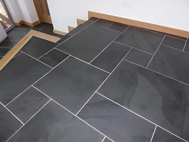 Load image into Gallery viewer, Brazilian - Black Slate Paving - Patio Pack - Mixed Sizes - Sawn &amp; Riven
