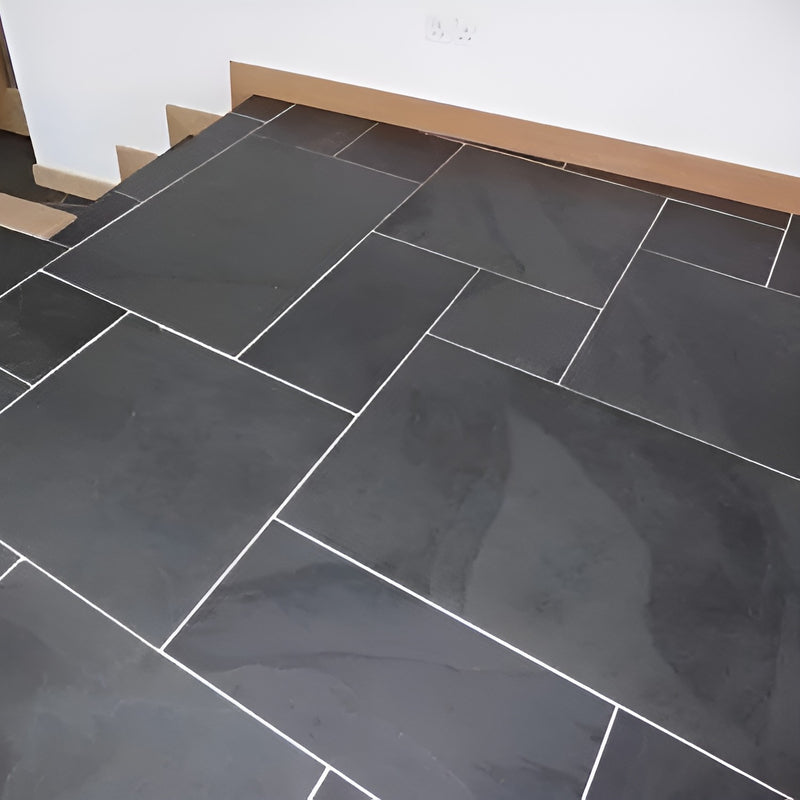 Load image into Gallery viewer, Brazilian - Black Slate Paving - Patio Pack - Mixed Sizes - Sawn &amp; Riven
