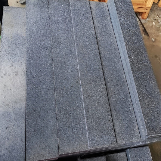 Emperor Black Granite Planks - 900 x 150 x 20mm - Sawn & Leathered