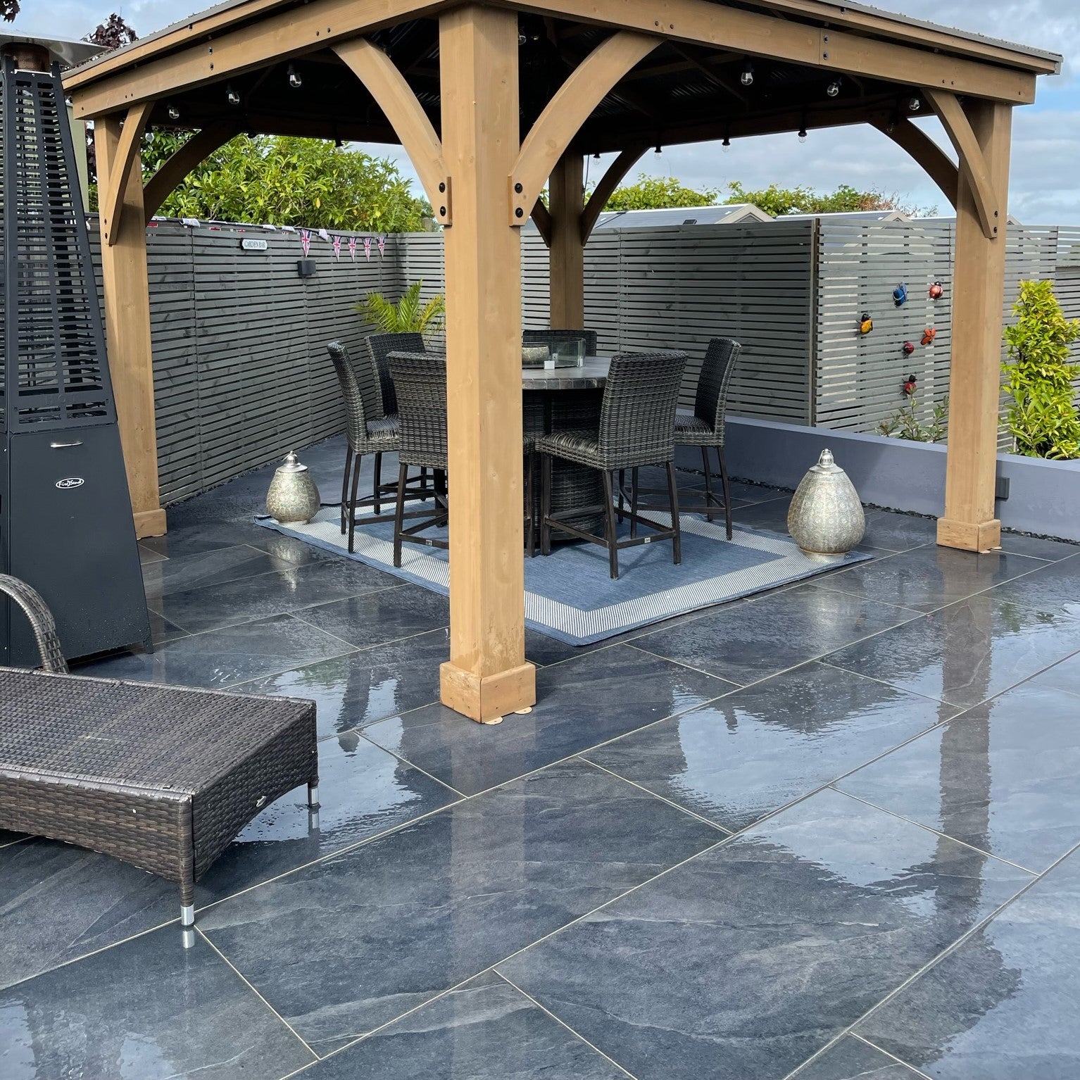 Titan Dark - Black Porcelain Paving Tiles - 1200 x 600 x 20mm – Stone Saver