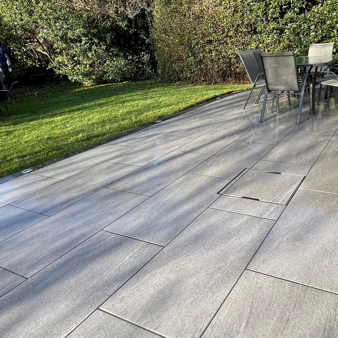 Promenade Coin - Grey Porcelain Paving Tiles - 1000 x 500 x 20mm